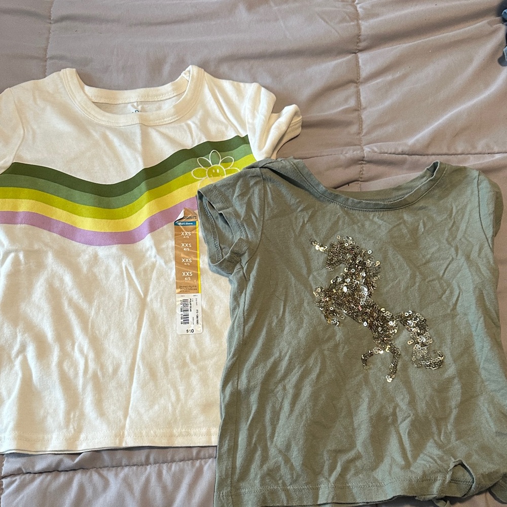 Kids Graphic T-Shirts - White and Green